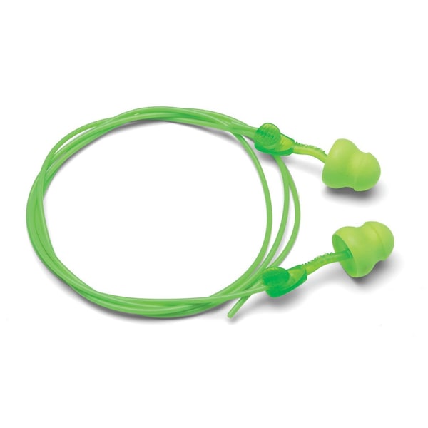 Moldex Glide Earplug, One Size, Twist In, Pod, Corded, Bright Green Plug, Soft Foam Plug, 30 dB 6945 - main